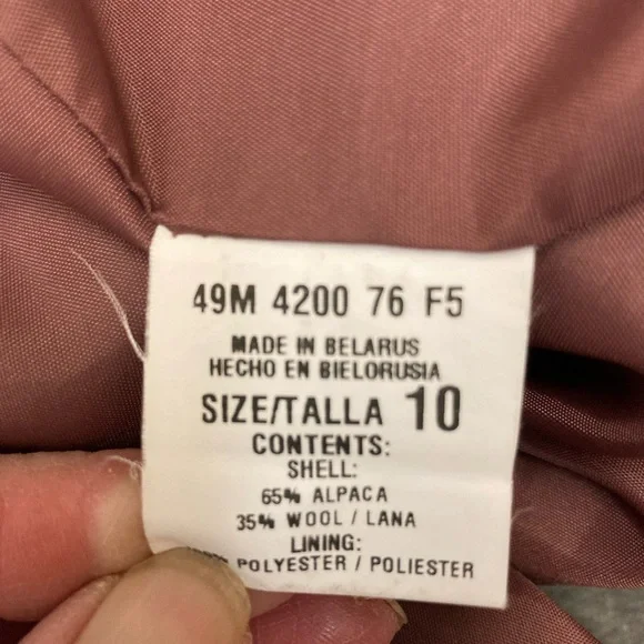 Bern and Mort size 10 dusty rose alpaca/wool coat - Picture 4 of 6